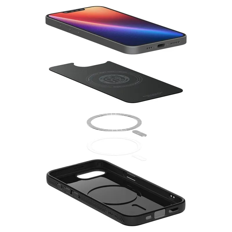 Spigen Liquid Air Mag MagSafe - Dėklas iPhone 17e / 16e (Matinis juodas)