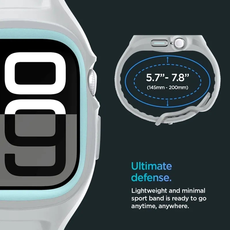 Spigen Liquid Air Pro – apyrankė su dėklu, skirta Apple Watch 10 46 mm (pilka)