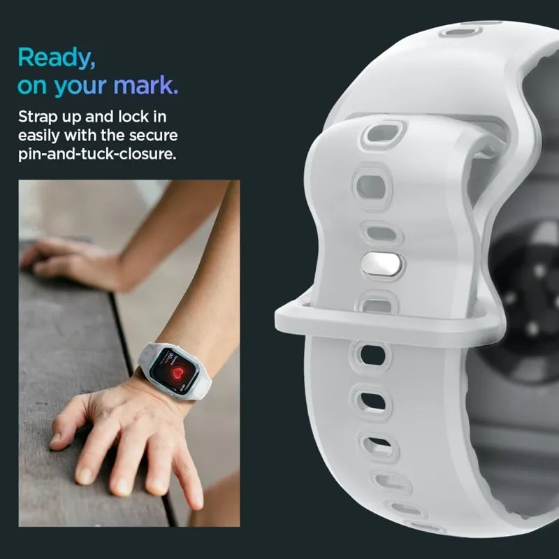 Spigen Liquid Air Pro – apyrankė su dėklu, skirta Apple Watch 10 46 mm (pilka)