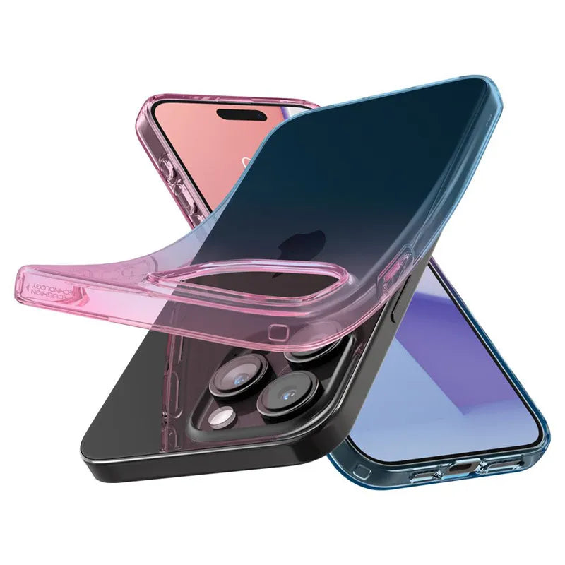 Spigen Liquid Crystal Glitter - dėklas skirtas iPhone 15 Pro (rožinis gradiento atspalvis)