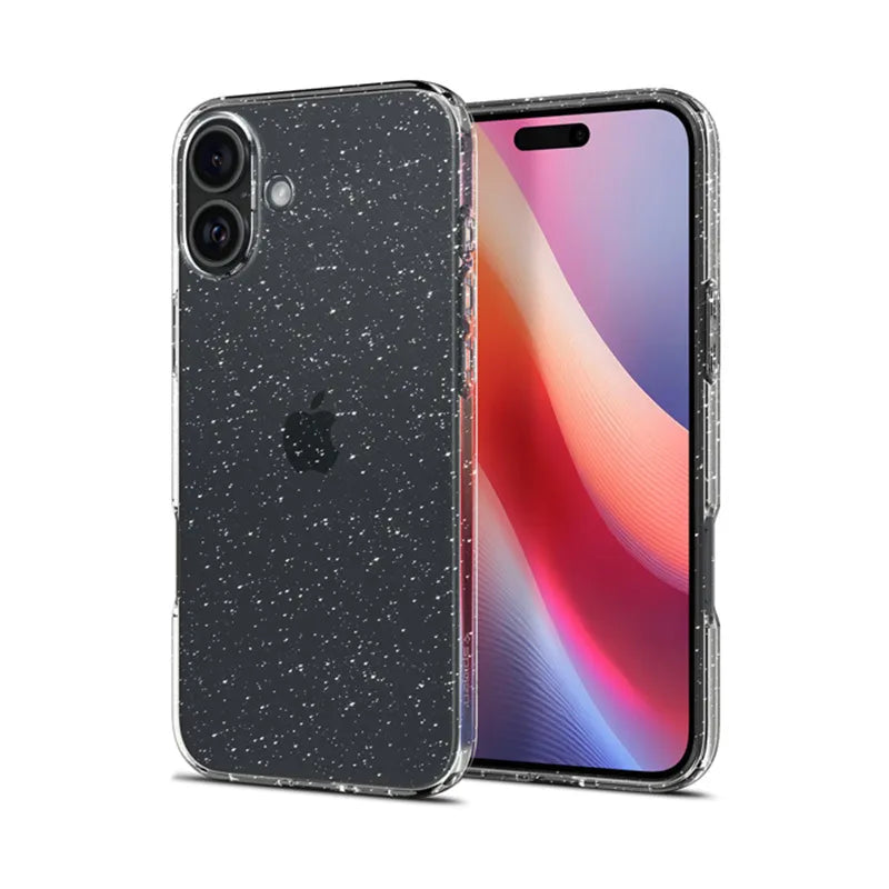Spigen Liquid Crystal Glitter – „iPhone 16“ dėklas (skaidrus)