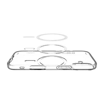 Spigen Liquid Crystal Mag MagSafe – dėklas iPhone 17 (Skaidrus/Baltas)