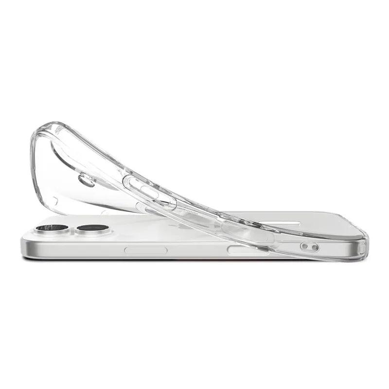 Spigen Liquid Crystal Mag MagSafe – dėklas iPhone 17 (Skaidrus/Baltas)
