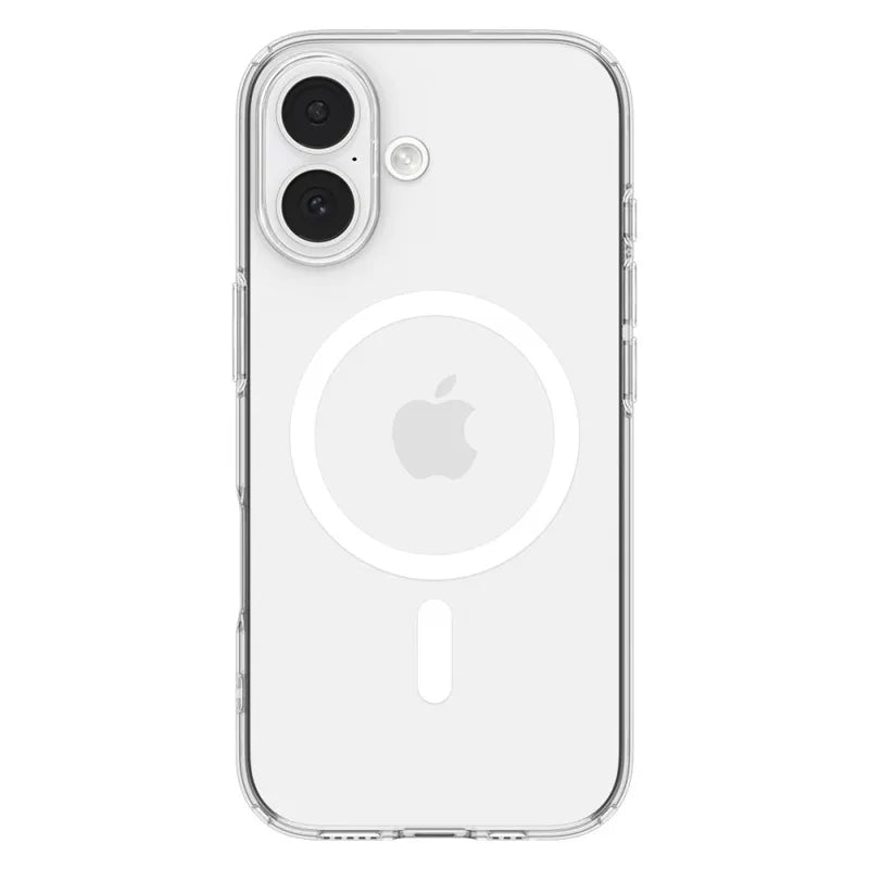 Spigen Liquid Crystal Mag MagSafe – dėklas iPhone 17 (Skaidrus/Baltas)