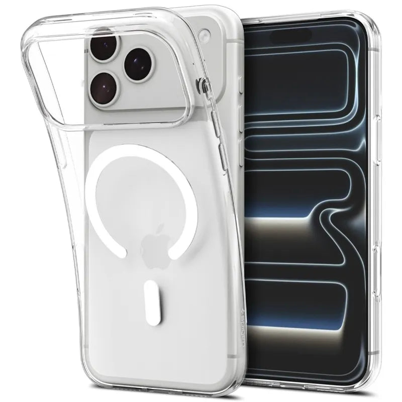 Spigen Liquid Crystal Mag MagSafe – dėklas, skirtas iPhone 18 Pro Max / 17 Pro Max (skaidrus / baltas)