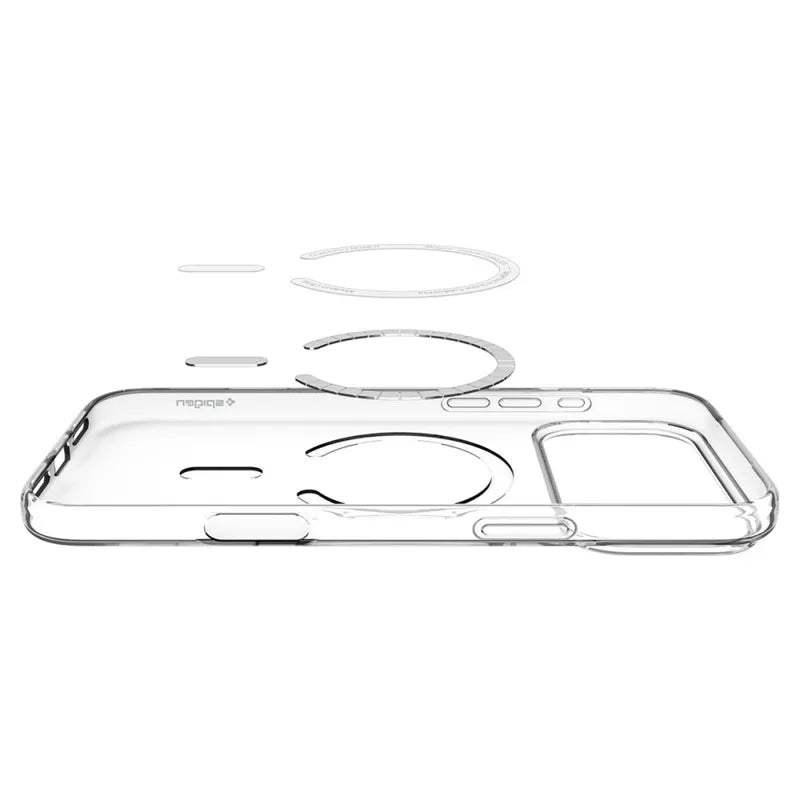 Spigen Liquid Crystal Mag MagSafe – dėklas, skirtas iPhone 18 Pro Max / 17 Pro Max (skaidrus / baltas)