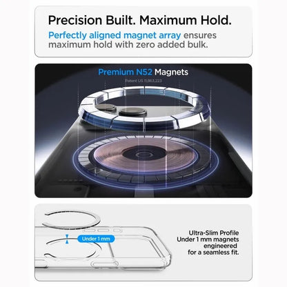 Spigen Liquid Crystal Mag MagSafe – dėklas, skirtas iPhone 18 Pro Max / 17 Pro Max (skaidrus / baltas)