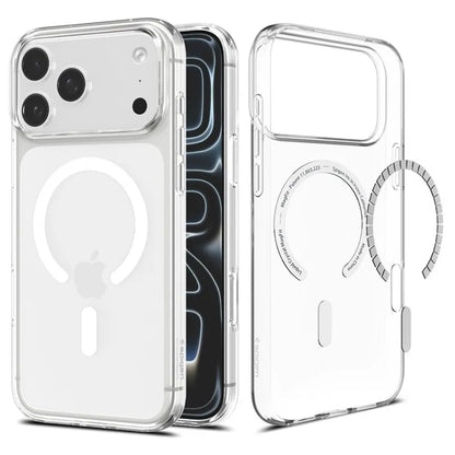 Spigen Liquid Crystal Mag MagSafe – dėklas, skirtas iPhone 18 Pro Max / 17 Pro Max (skaidrus / baltas)