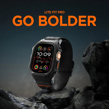 Spigen Lite Fit "Pro" – dėklas su dirželiu, skirtas "Apple Watch Ultra 1/2 49 mm" (matinė juoda)