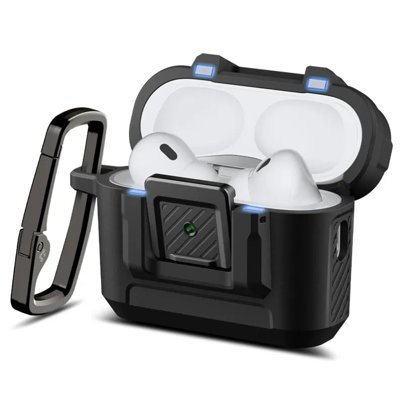 Spigen Lock Fit - Šarvuotas dėklas Apple AirPods Pro 3 (Matte Black)
