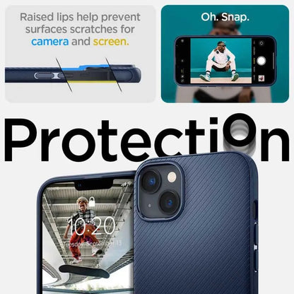 Spigen Mag Armor - dėklas, skirtas „iPhone 14 Plus“ (tamsiai mėlyna)