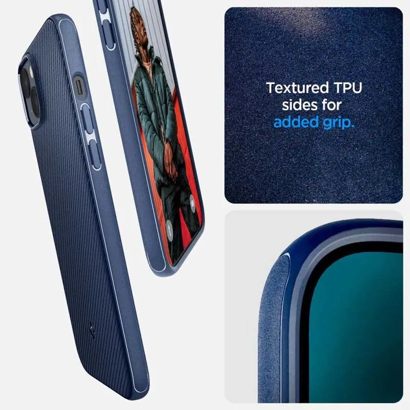 Spigen Mag Armor - dėklas, skirtas „iPhone 14 Plus“ (tamsiai mėlyna)