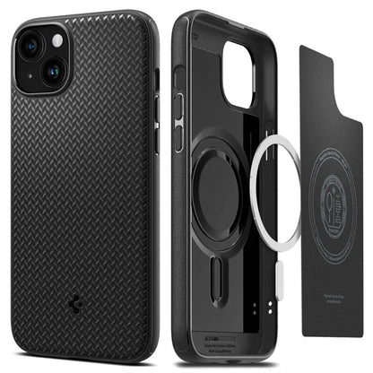 Spigen Mag Armor MagSafe – dėklas skirtas iPhone 15 (juodas, matinis)