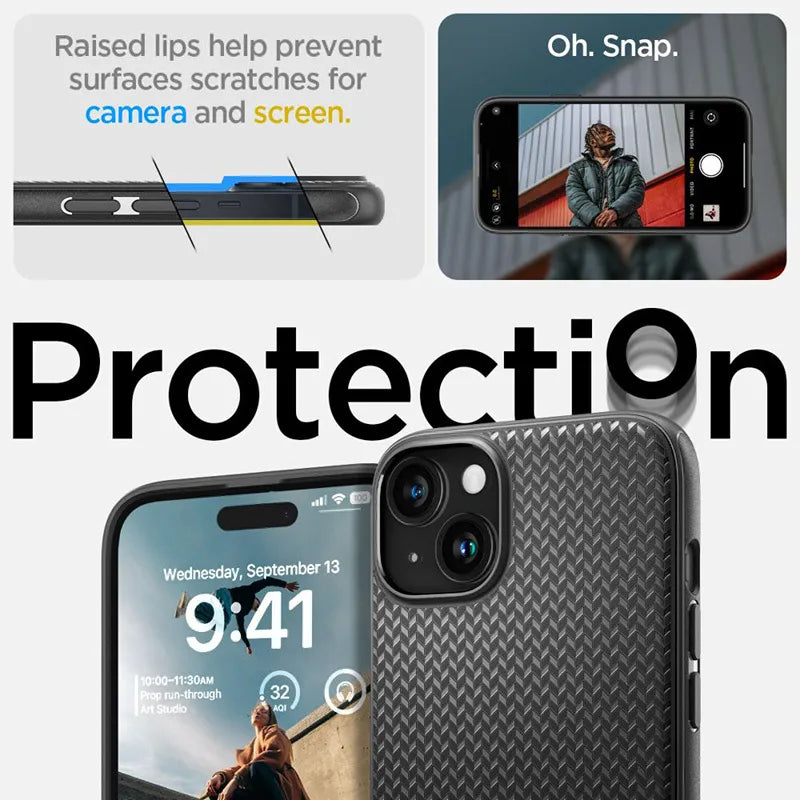 Spigen Mag Armor MagSafe – dėklas skirtas iPhone 15 (juodas, matinis)