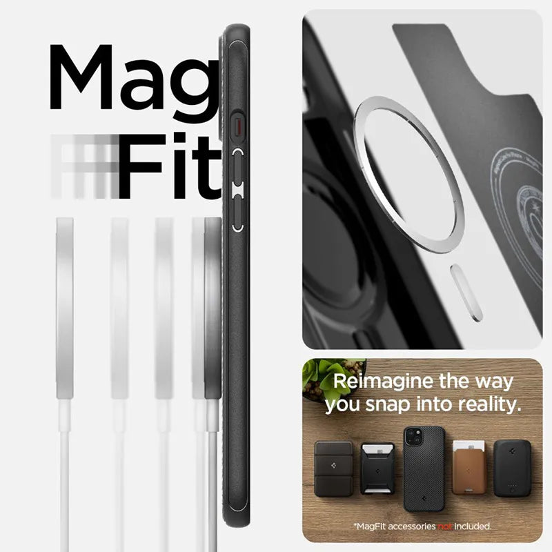 Spigen Mag Armor MagSafe – dėklas skirtas iPhone 15 (juodas, matinis)