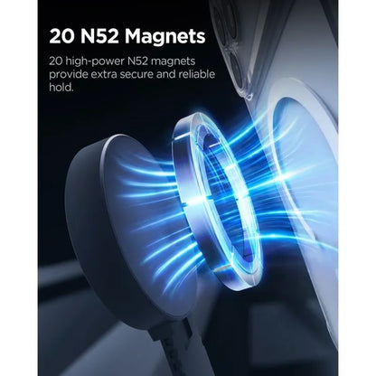Spigen MFT35-1 magnetinis automobilinis laikiklis prietaisų skydeliui, priekiniam stiklui ir ekranui – MagSafe magnetinis laikiklis (juodas)