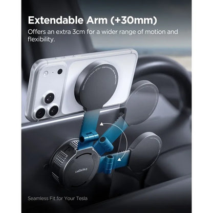 Spigen MFT35-1 magnetinis automobilinis laikiklis prietaisų skydeliui, priekiniam stiklui ir ekranui – MagSafe magnetinis laikiklis (juodas)