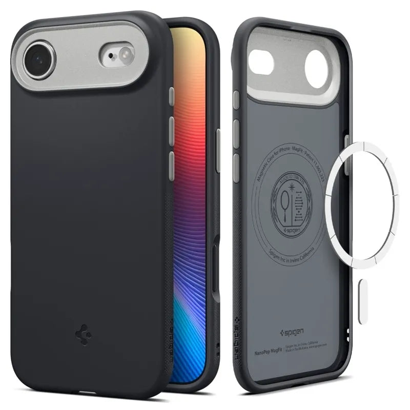 Spigen Nano Pop Mag MagSafe – Dėklas iPhone Air (Juodųjų sezamų)