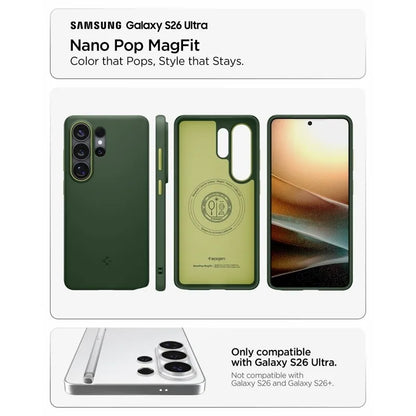 Spigen Nano Pop Mag MagSafe - dėklas Samsung Galaxy S26 Ultra (Avo Green)