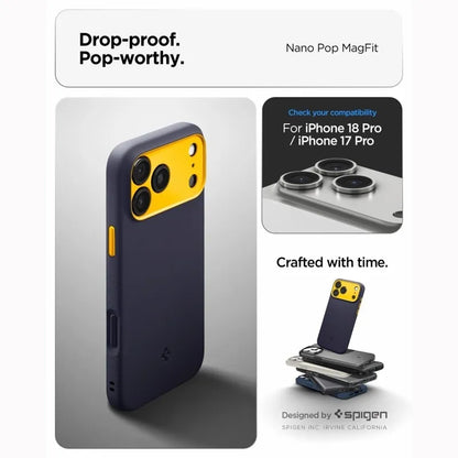 Spigen Nano Pop Mag MagSafe – dėklas, skirtas iPhone 18 Pro / 17 Pro (Blueberry Navy)