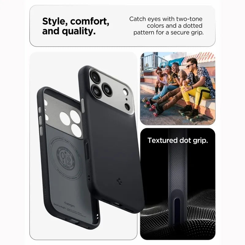 Spigen Nano Pop Mag MagSafe – dėklas, skirtas iPhone 18 Pro Max / 17 Pro Max (Black Sesame)
