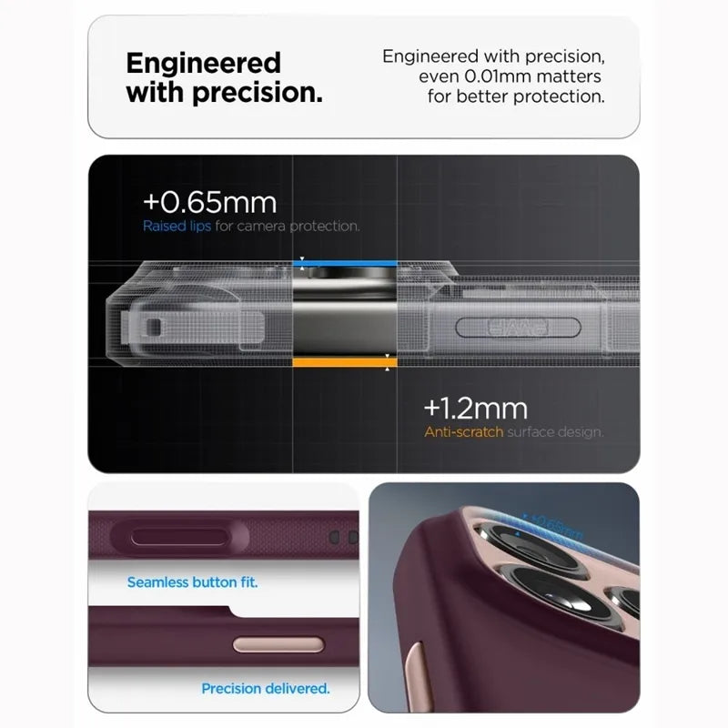 „Spigen Nano Pop Mag MagSafe“ dėklas, skirtas „iPhone 18 Pro Max“ / „17 Pro Max“ (Burgundy Bean)