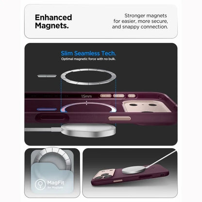 „Spigen Nano Pop Mag MagSafe“ dėklas, skirtas „iPhone 18 Pro Max“ / „17 Pro Max“ (Burgundy Bean)