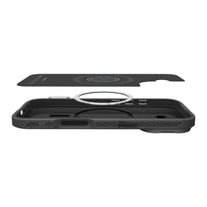 Spigen Optik Armor Mag MagSafe – dėklas iPhone 17 (juodas)