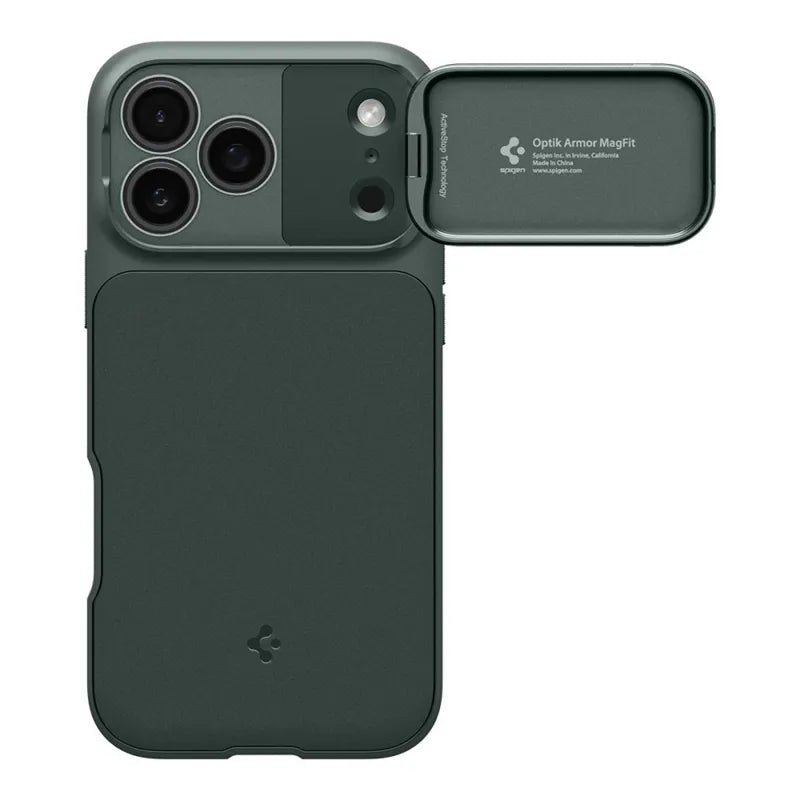 Spigen Optik Armor Mag MagSafe – dėklas iPhone 17 Pro (Abyss Green)