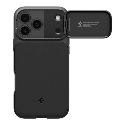 Spigen Optik Armor Mag MagSafe dėklas iPhone 17 Pro Max (Juodas)
