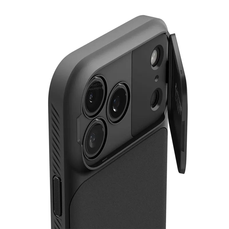 Spigen Optik Armor Mag MagSafe dėklas iPhone 17 Pro Max (Juodas)