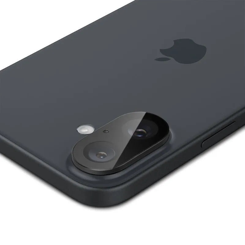 Spigen Optik GLAS.TR kameros apsauga (2 vnt.) – objektyvo apsauga, skirta iPhone 16 / 16 Plus (juoda)