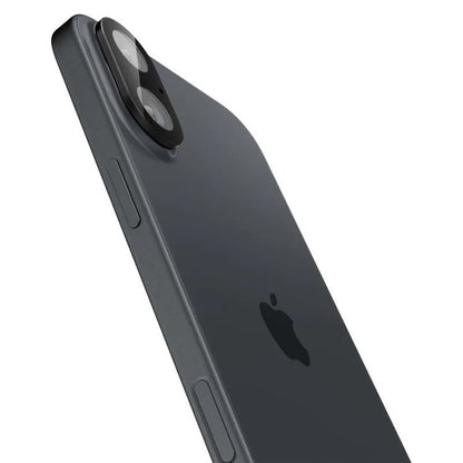 Spigen Optik GLAS.TR kameros apsauga (2 vnt.) – objektyvo apsauga, skirta iPhone 16 / 16 Plus (juoda)