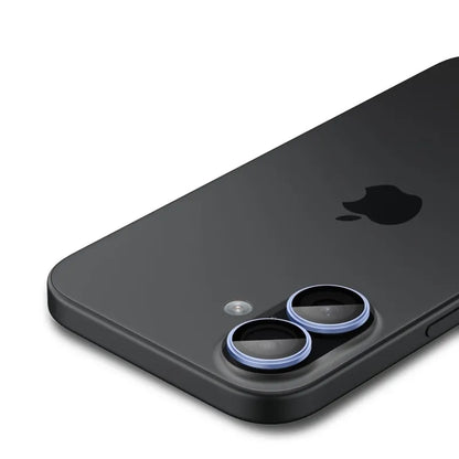 Spigen Optik Pro GLAS.TR EZ Fit Kamera Dangtelis 2 vnt. - Stiklinis Objektyvo Dangtelis, skirtas iPhone 16 / 16 Plus / 17 (2 vnt.) (Mėlynas)