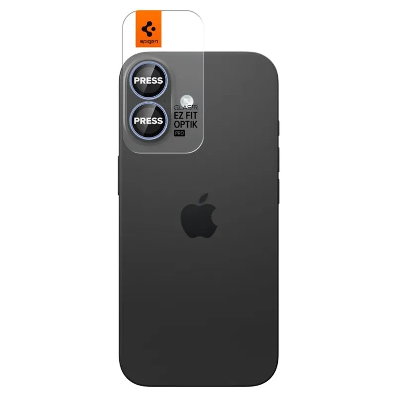 Spigen Optik Pro GLAS.TR EZ Fit Kamera Dangtelis 2 vnt. - Stiklinis Objektyvo Dangtelis, skirtas iPhone 16 / 16 Plus / 17 (2 vnt.) (Mėlynas)