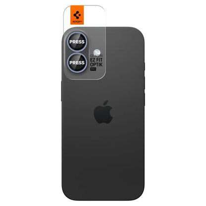 Spigen Optik Pro GLAS.TR EZ Fit Kamera Dangtelis 2 vnt. - Stiklinis Objektyvo Dangtelis, skirtas iPhone 16 / 16 Plus / 17 (2 vnt.) (Mėlynas)