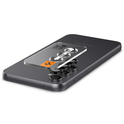Spigen Optik Pro GLAS.TR EZ Fit kameros apsauga 2-Pack - Lęšio apsauginis stiklas skirtas Samsung Galaxy S23 FE (2 vnt) (juoda)