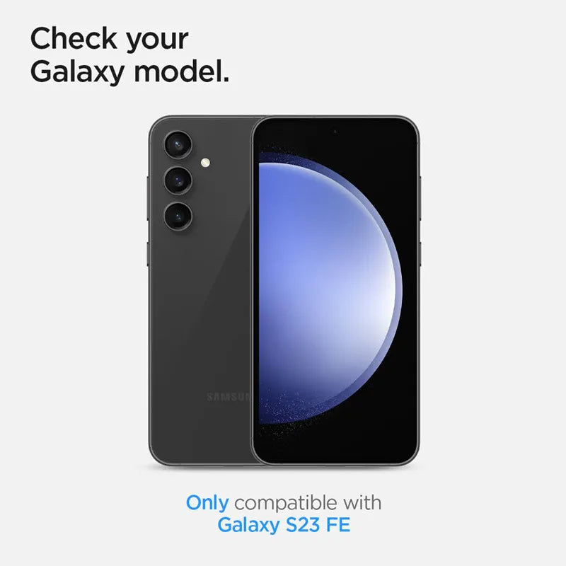Spigen Optik Pro GLAS.TR EZ Fit kameros apsauga 2-Pack - Lęšio apsauginis stiklas skirtas Samsung Galaxy S23 FE (2 vnt) (juoda)