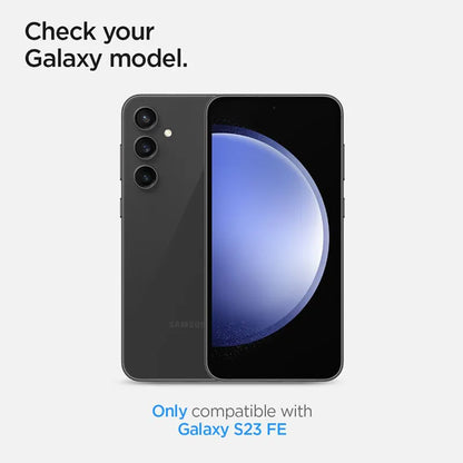 Spigen Optik Pro GLAS.TR EZ Fit kameros apsauga 2-Pack - Lęšio apsauginis stiklas skirtas Samsung Galaxy S23 FE (2 vnt) (juoda)