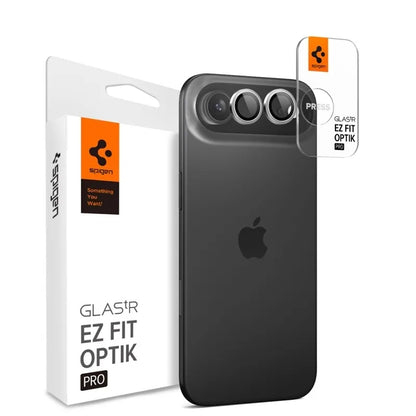 Spigen Optik Pro GLAS.TR EZ Fit Kameros apsauga 2 vnt. - Kameros objektyvo stiklas iPhone Air (2 vnt.) (Sidabrinė)