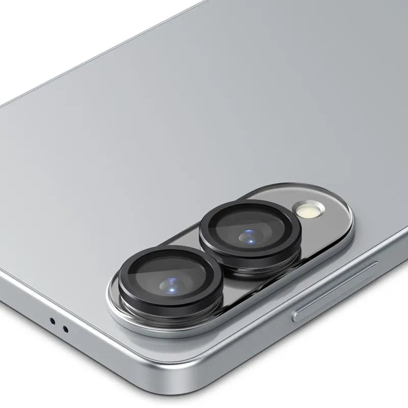 Spigen Optik Pro GLAS.TR EZ Fit kameros apsauga (2 vnt.) - lęšio apsauga, skirta Samsung Galaxy S25 Edge (2 vnt.) (juoda)