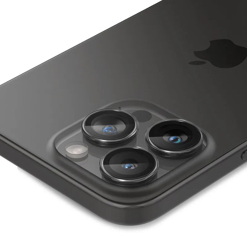 Spigen Optik Pro GLAS.TR EZ Fit kameros apsauga 2 vnt. - objektyvo apsauginis stiklas, skirtas iPhone 16 Pro / 16 Pro Max / 15 Pro / 15 Pro Max / 14 Pro / 14 Pro Max (2 vnt.)