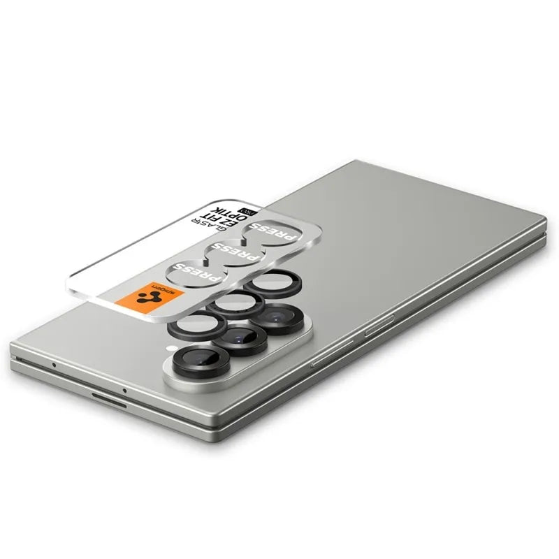 Spigen Optik Pro HD GLAS.TR EZ Fit fotoaparato apsauga 2 vnt. – lęšių apsauga, skirta „Samsung Galaxy Z Fold 7“ (2 vnt.) (juoda)