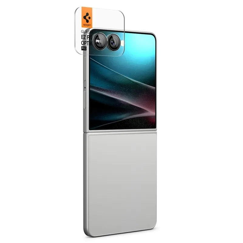 Spigen Optik Pro HD GLAS.TR EZ Fit kameros apsauga 2 vnt. – lęšių apsauga skirta Samsung Galaxy Z Flip 7 (juoda)