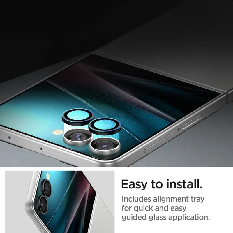 Spigen Optik Pro HD GLAS.TR EZ Fit kameros apsauga 2 vnt. – lęšių apsauga skirta Samsung Galaxy Z Flip 7 (juoda)