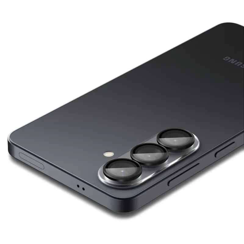 Spigen Optik Pro HD GLAS.TR EZ Fit kameros apsauga (2 vnt.) - Stiklinė objektyvo apsauga, skirta Samsung Galaxy S26 (2 vnt.)(Juoda)