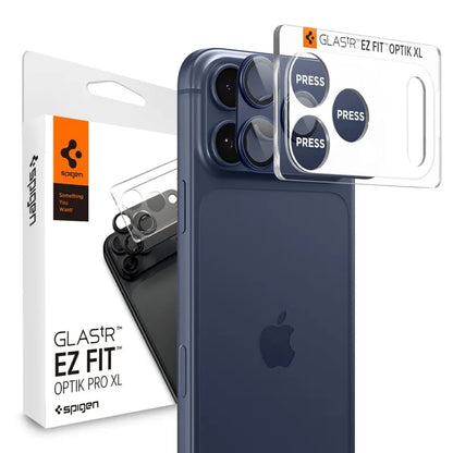 Spigen Optik Pro XL Glas.TR EZ Fit - iPhone 17 Pro Max objektyvo apsauginis stiklas (Mėlyna)