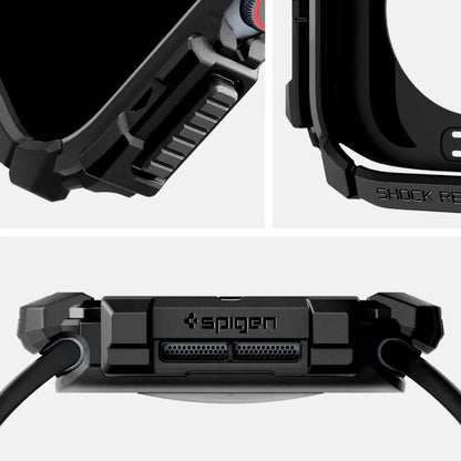 Spigen Rugged Armor - dėklas Apple Watch 10 46 mm (matinė juoda)