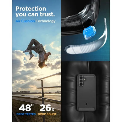 Spigen Rugged Armor – dėklas „Samsung Galaxy A37 5G“ (matinė juoda)