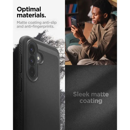 Spigen Rugged Armor – dėklas Samsung Galaxy A57 5G (matinė juoda)